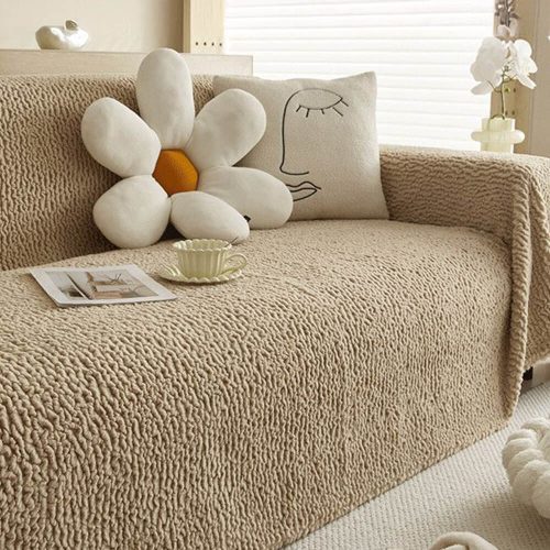 FUNNYFUZZYCloudTexturePlushChenilleDurableSofaProtectorCouchCover 10