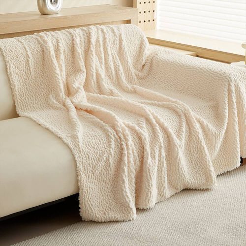 FUNNYFUZZYCloudTexturePlushChenilleDurableSofaProtectorCouchCover 7