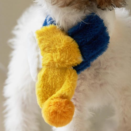 FUNNYFUZZYColorblockSoftPlushDurableDog CatScarfCollar 3