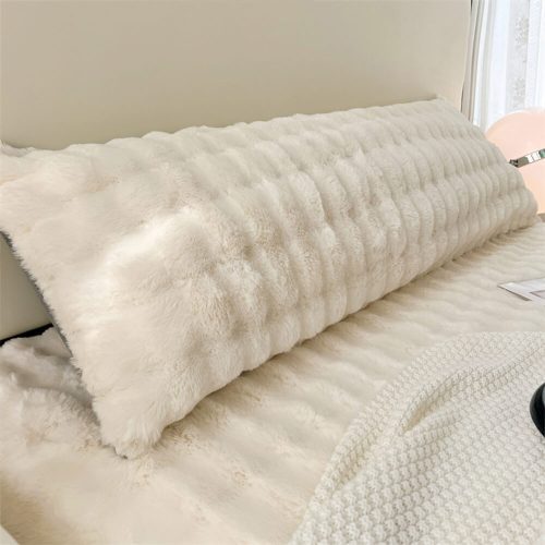 FUNNYFUZZYComfortableBubbleFauxRabbitFurExtendedRestHeadboardPillow 4