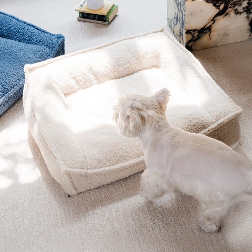 FUNNYFUZZYCurvedSupportOrthopedicTeddyFabricWaterproofDog CatBed 11