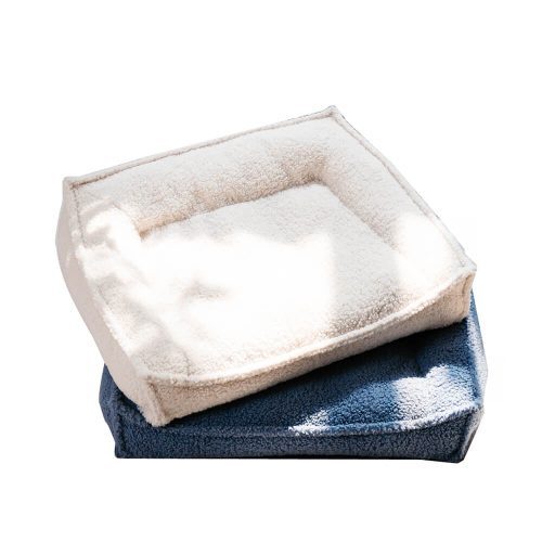 FUNNYFUZZYCurvedSupportOrthopedicTeddyFabricWaterproofDog CatBed 13 1