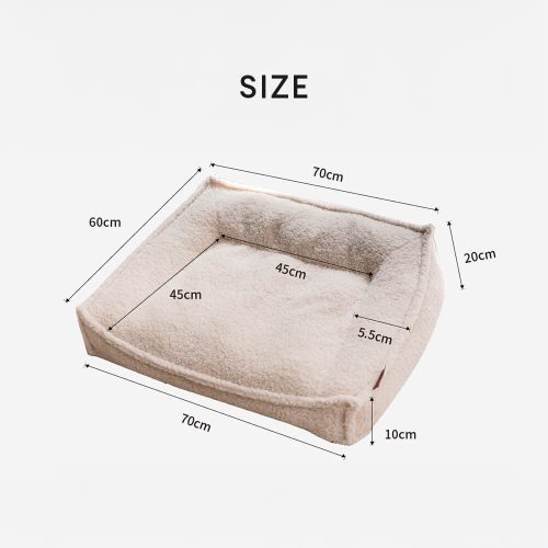 FUNNYFUZZYCurvedSupportOrthopedicTeddyFabricWaterproofDog CatBed 15