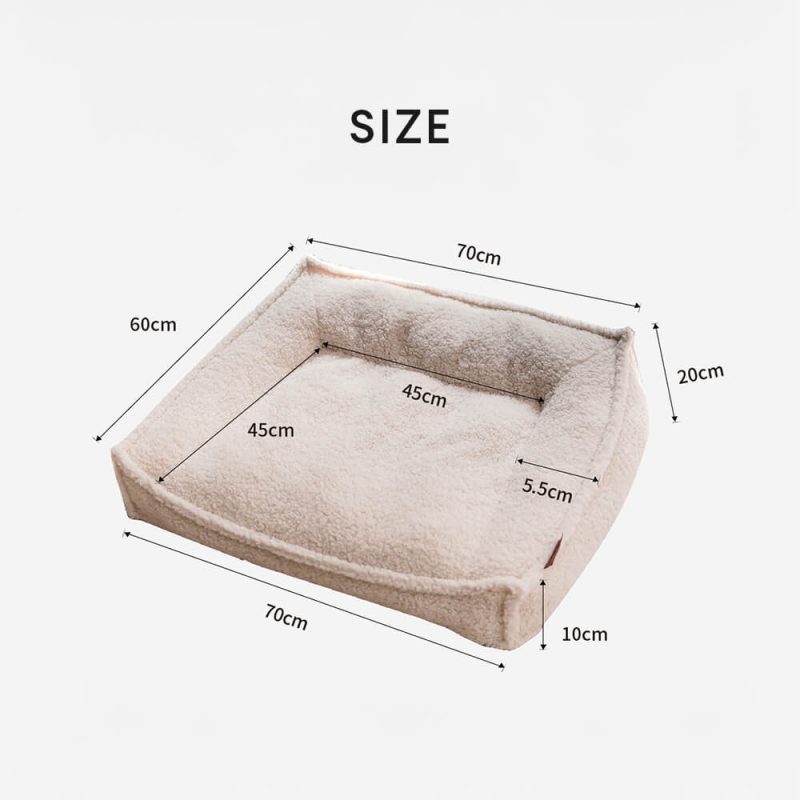 FUNNYFUZZYCurvedSupportOrthopedicTeddyFabricWaterproofDog CatBed 15