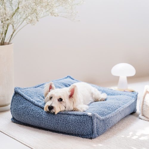 FUNNYFUZZYCurvedSupportOrthopedicTeddyFabricWaterproofDog CatBed 16