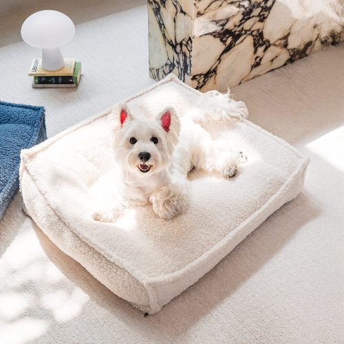 FUNNYFUZZYCurvedSupportOrthopedicTeddyFabricWaterproofDog CatBed 18