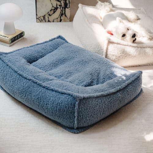 FUNNYFUZZYCurvedSupportOrthopedicTeddyFabricWaterproofDog CatBed 6