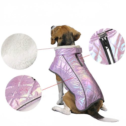 FUNNYFUZZYDazzlingColorfulWaterproofReflectiveWarmDogJacket 5