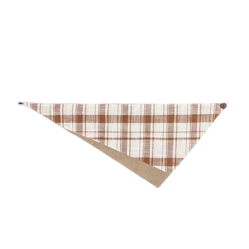 FUNNYFUZZYElegantPlaidLightweightOutdoorDogTriangleBandanaScarf 2