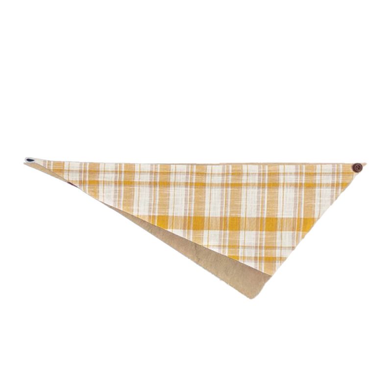 FUNNYFUZZYElegantPlaidLightweightOutdoorDogTriangleBandanaScarf 4