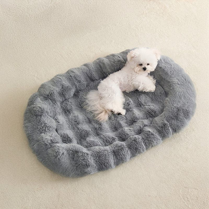 FUNNYFUZZYEllipticalFauxRabbitFurSpongeSupportMulti FunctionalDog CatMat 3