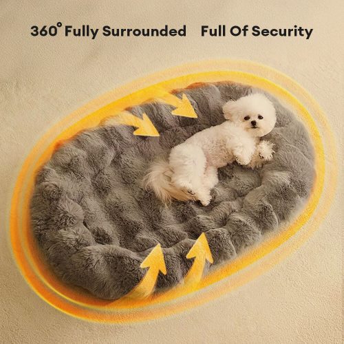 FUNNYFUZZYEllipticalFauxRabbitFurSpongeSupportMulti FunctionalDog CatMat 6