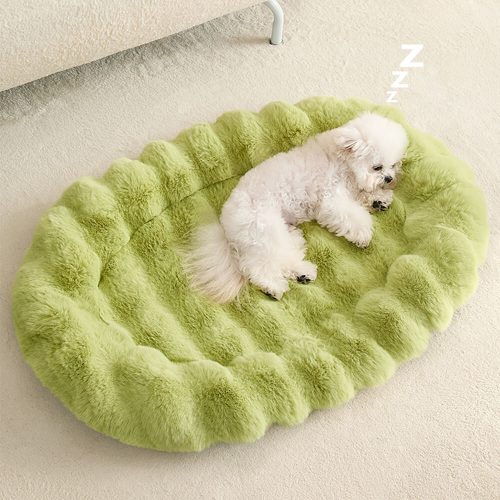 FUNNYFUZZYEllipticalFauxRabbitFurSpongeSupportMulti FunctionalDog CatMat 7