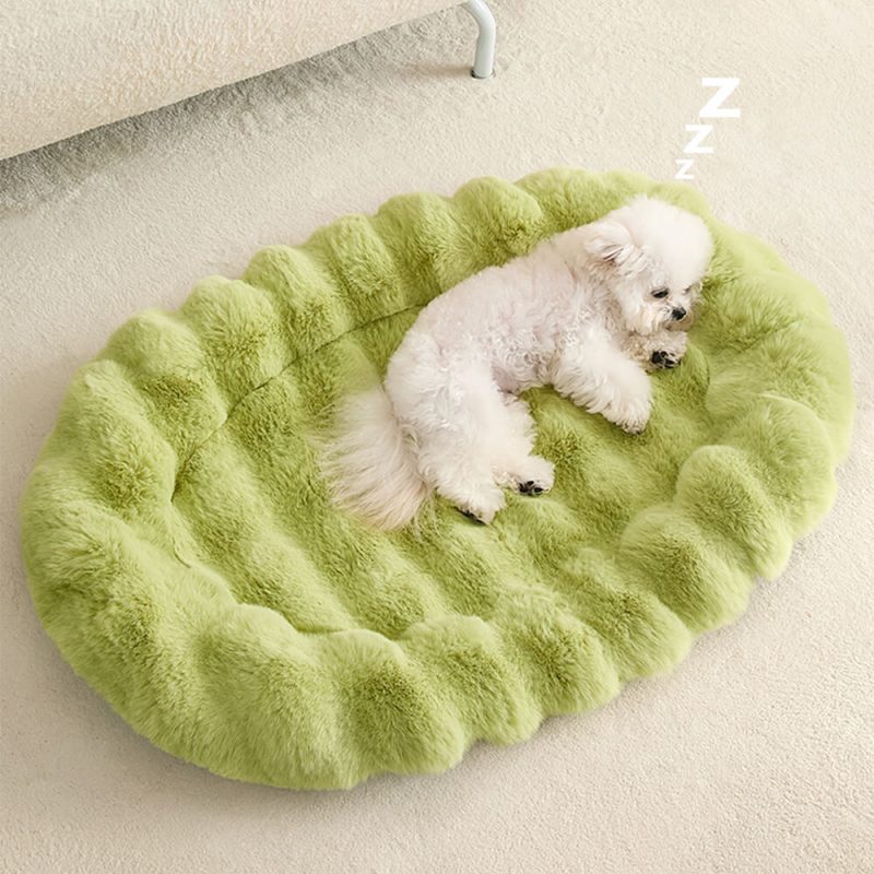 FUNNYFUZZYEllipticalFauxRabbitFurSpongeSupportMulti FunctionalDog CatMat 7