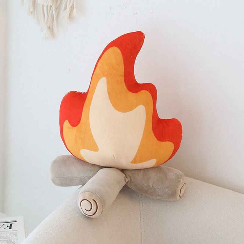 FUNNYFUZZYFlameShapePlushCozyDecorativeAccentSofaPillow 2