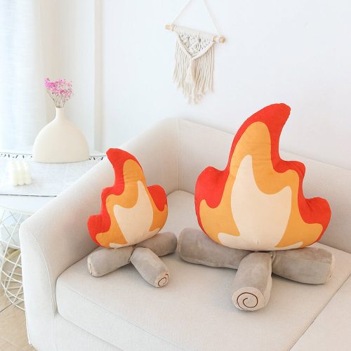 FUNNYFUZZYFlameShapePlushCozyDecorativeAccentSofaPillow 3