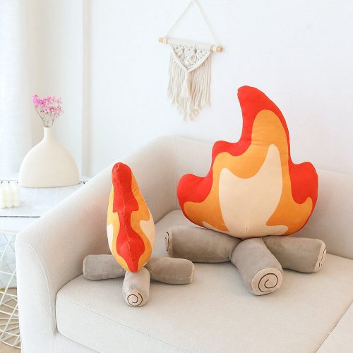 FUNNYFUZZYFlameShapePlushCozyDecorativeAccentSofaPillow 5