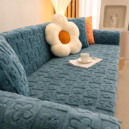 FUNNYFUZZYFloralJacquardFleeceforWarmthCouchCover 14