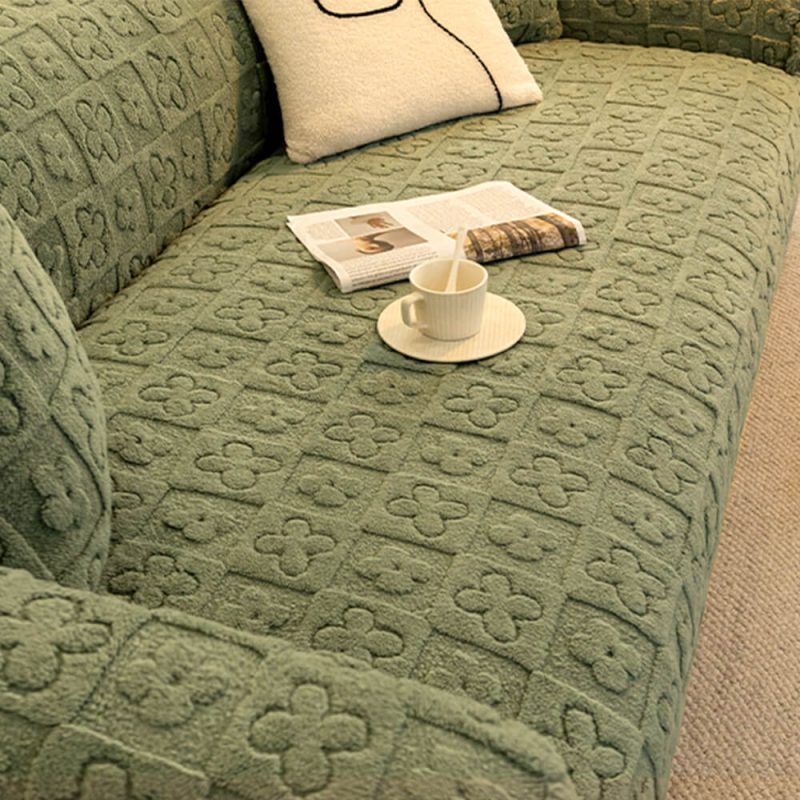 FUNNYFUZZYFloralJacquardFleeceforWarmthCouchCover 8