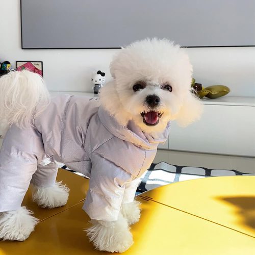 FUNNYFUZZYLuxuryCozySnap OnBackWarmDownWaterproofDogHoodedCoat 15