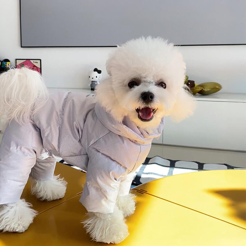 FUNNYFUZZYLuxuryCozySnap OnBackWarmDownWaterproofDogHoodedCoat 15