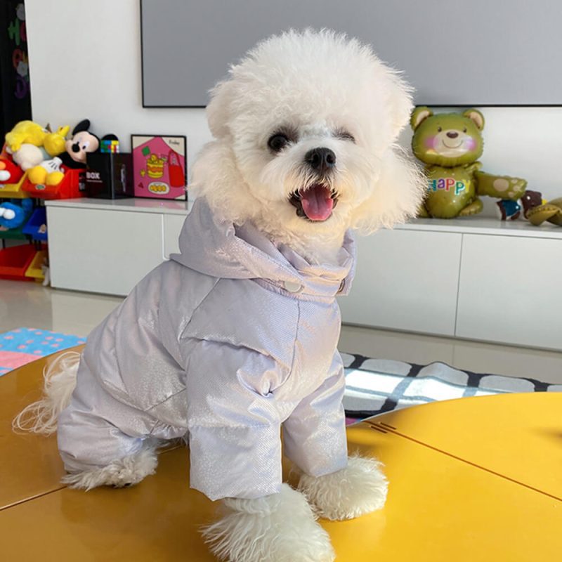 FUNNYFUZZYLuxuryCozySnap OnBackWarmDownWaterproofDogHoodedCoat 3