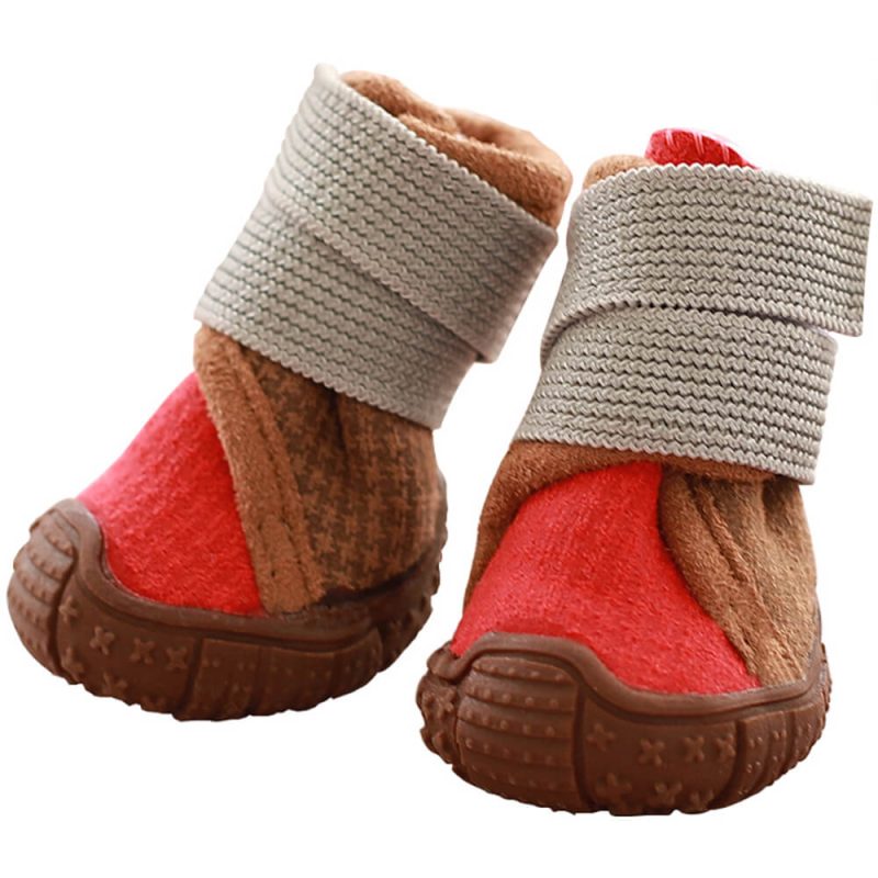 FUNNYFUZZYPlush LinedWaterproofDurableNon SlipVelcroDogBoots 8