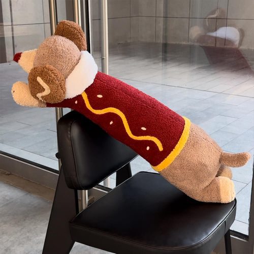 FUNNYFUZZYPlushDachshundCozyLoungingBolsterSofaPillow 10