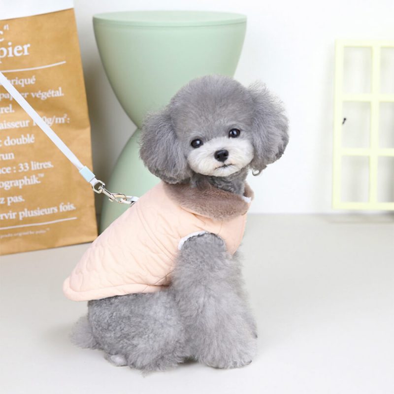 FUNNYFUZZYPlushQuiltedWarmFauxFurCollarDogJacke 8