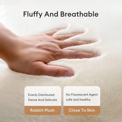 FUNNYFUZZYRoundUltraSoftFauxRabbitFurWarmDog CatMat 10