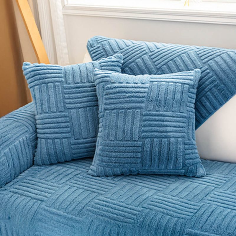 FUNNYFUZZYStripedTexturedPlushNon slipCouchCover 13