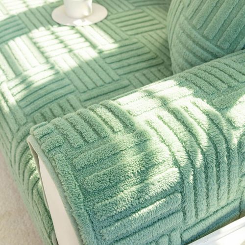 FUNNYFUZZYStripedTexturedPlushNon slipCouchCover 17