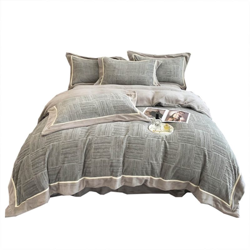 FUNNYFUZZYTenderFluffyVelvetSoftWarmLuxuryBedSheetSet 13