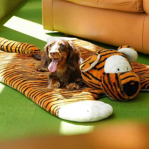 FUNNYFUZZYTigerStripeShapedWarmSleepingDog CatMat 10