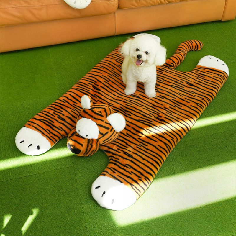 FUNNYFUZZYTigerStripeShapedWarmSleepingDog CatMat 6