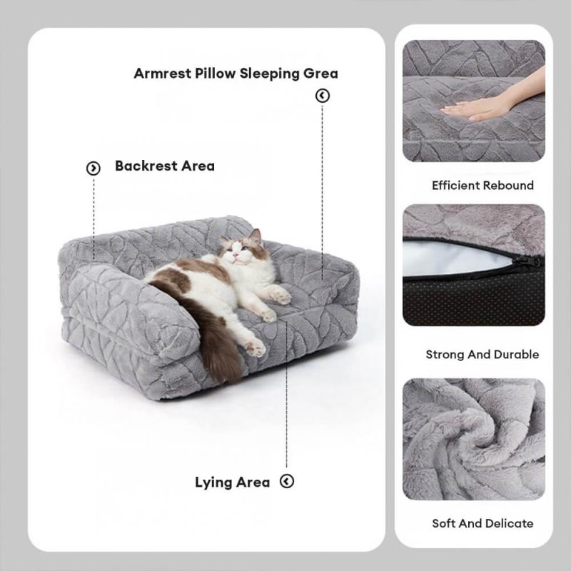 FUNNYFUZZYUltra SoftFauxRabbitFurJacquardWarmDog CatBed 12