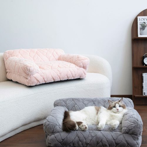 FUNNYFUZZYUltra SoftFauxRabbitFurJacquardWarmDog CatBed 4