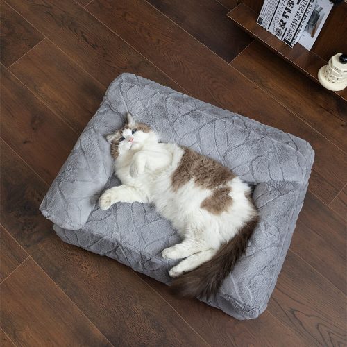 FUNNYFUZZYUltra SoftFauxRabbitFurJacquardWarmDog CatBed 7