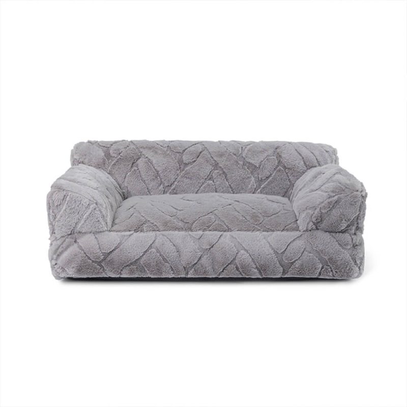 FUNNYFUZZYUltra SoftFauxRabbitFurJacquardWarmDog CatBed 8