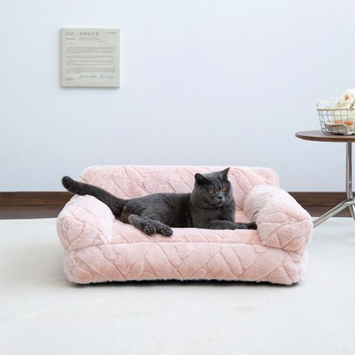 FUNNYFUZZYUltra SoftFauxRabbitFurJacquardWarmDog CatBed 9