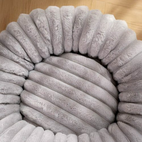 FUNNYFUZZYUltra SoftPlushRoundDonutSupportDog CatBed 4