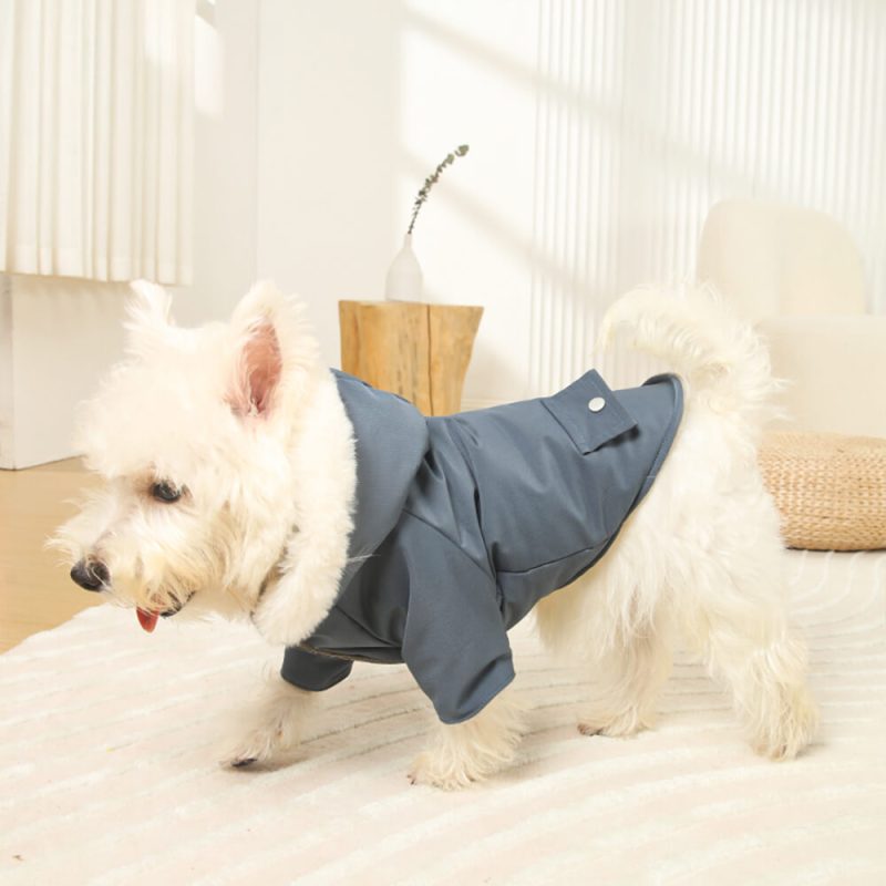 FUNNYFUZZYUltra WarmFauxFurLiningWindproofHoodedDogCoat 15