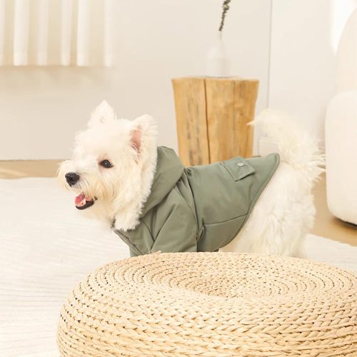 FUNNYFUZZYUltra WarmFauxFurLiningWindproofHoodedDogCoat 18