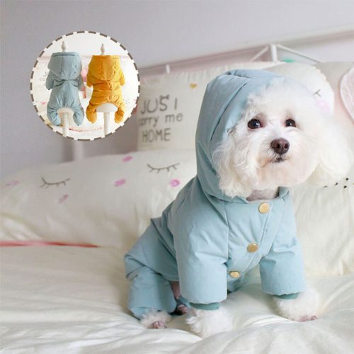 FUNNYFUZZYUltra WarmFour LeggedDownWaterproofDogHoodedCoat 1