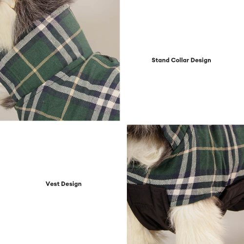 FUNNYFUZZYUltra WarmPlaidTurtleneckSkin FriendlyVelcroDogJacket 12