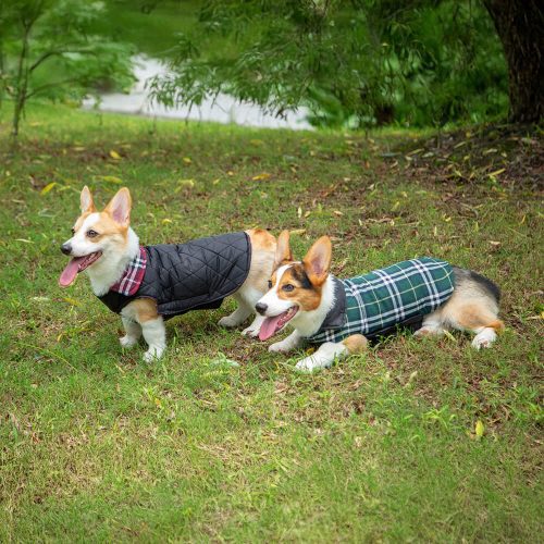 FUNNYFUZZYUltra WarmPlaidTurtleneckSkin FriendlyVelcroDogJacket 19