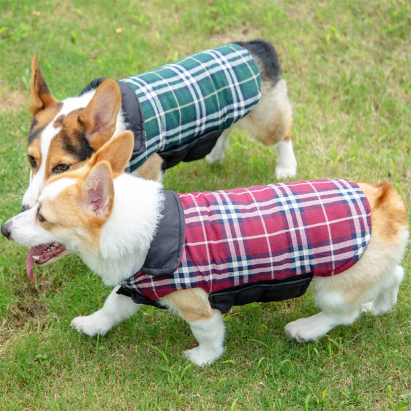 FUNNYFUZZYUltra WarmPlaidTurtleneckSkin FriendlyVelcroDogJacket 20