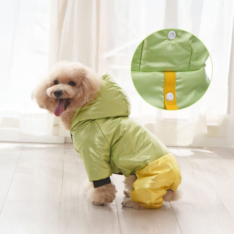 FUNNYFUZZYWaterproofWindproofWarmDogHoodedCoatwithSnapClosure 11