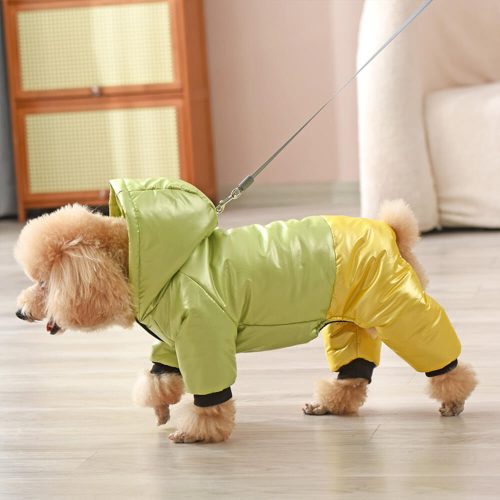 FUNNYFUZZYWaterproofWindproofWarmDogHoodedCoatwithSnapClosure 6