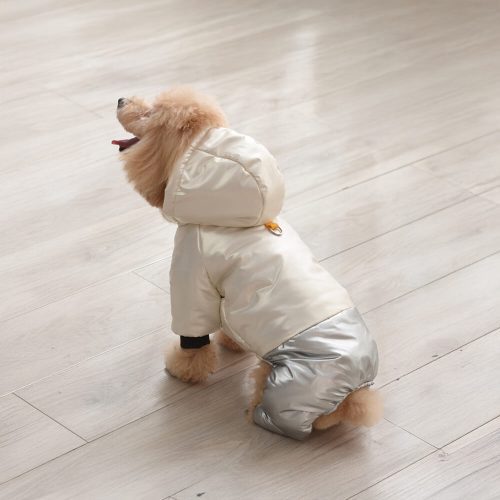 FUNNYFUZZYWaterproofWindproofWarmDogHoodedCoatwithSnapClosure 8